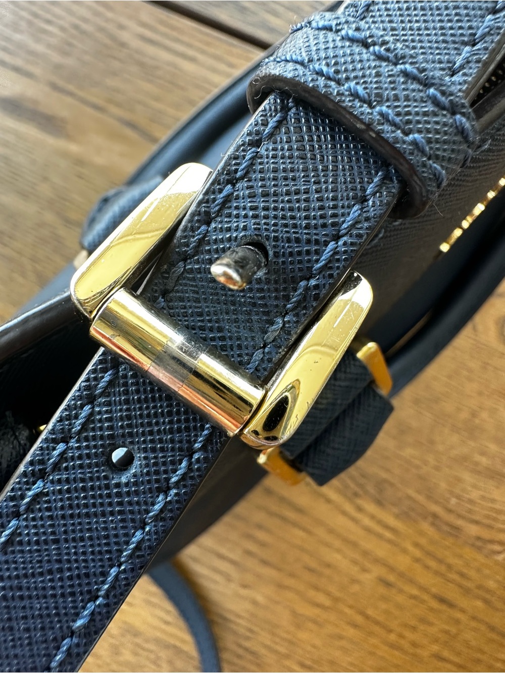 Michael Kors Selma Saffiano Leather Satchel Messenger Handbag Medium Navy Blue - Picture 11 of 15